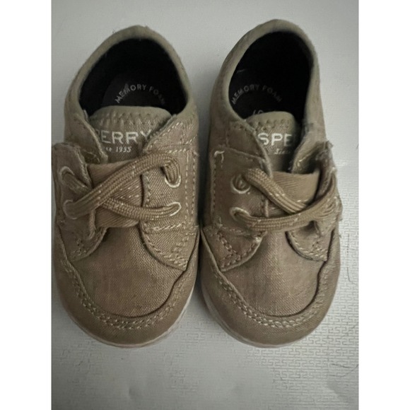 Sperry Boat Shoes Memory Foam Casual‎ Tan Toddler Shoes Size 3M - Picture 1 of 11